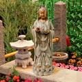 Design Toscano Goddess Guan Yin Standing on a Lotus Statue DB33691